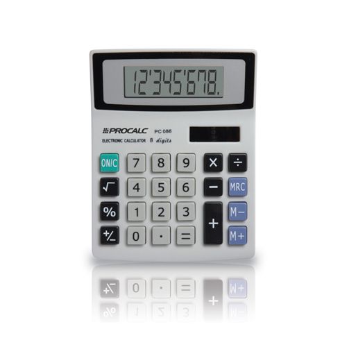 Calculadora de Mesa 8 Dígitos PC 086 Procalc