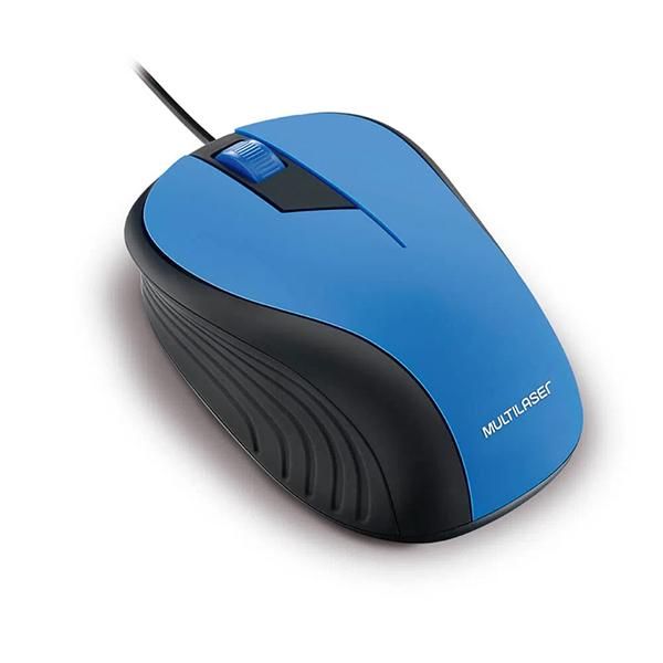 Mouse Usb Emborachado Azul e Preto MO226 Multilaser