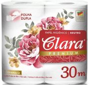 Papel Higiênico Folha Dupla 30m PT 64 RL - Clara Premium